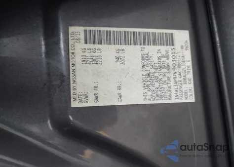 2015 Nissan Altima 2.5 S z USA, uszkodzony, nr VIN 1N4AL3AP9FN903015